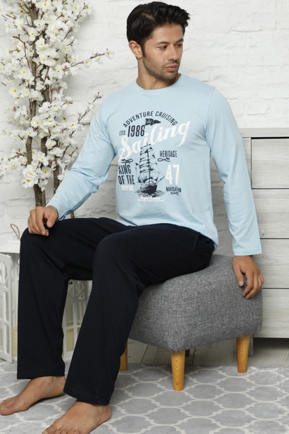 Adventure Baskılı Uzun Kollu Erkek Pijama Takımı - 1