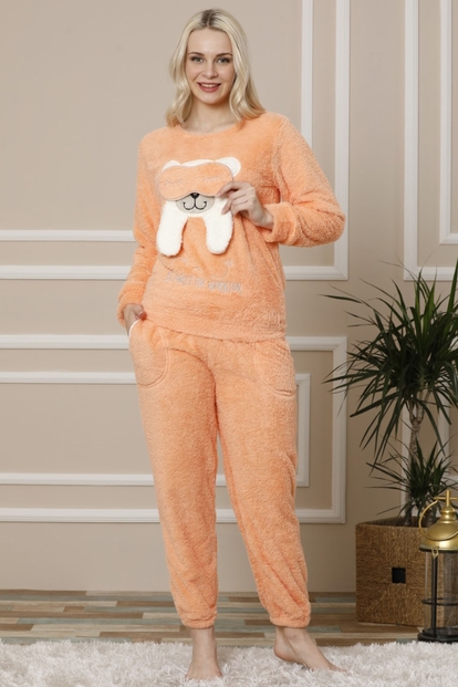 Bath Warrior Desenli Tam Peluş Pijama Takımı - 2