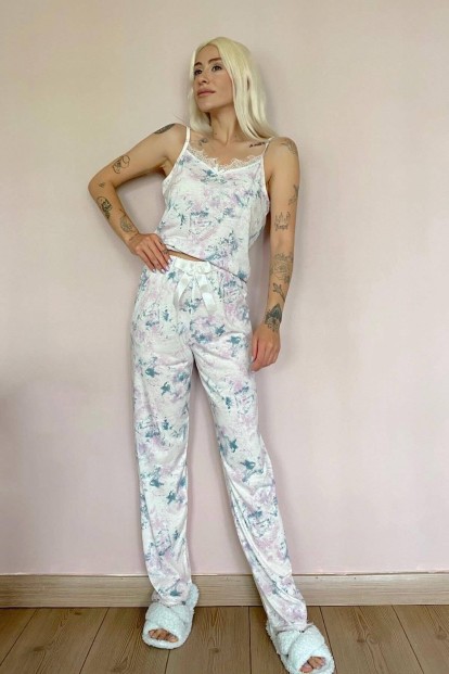 Batik Dantelli İp Askılı Örme Kadın Pijama Takımı - 4