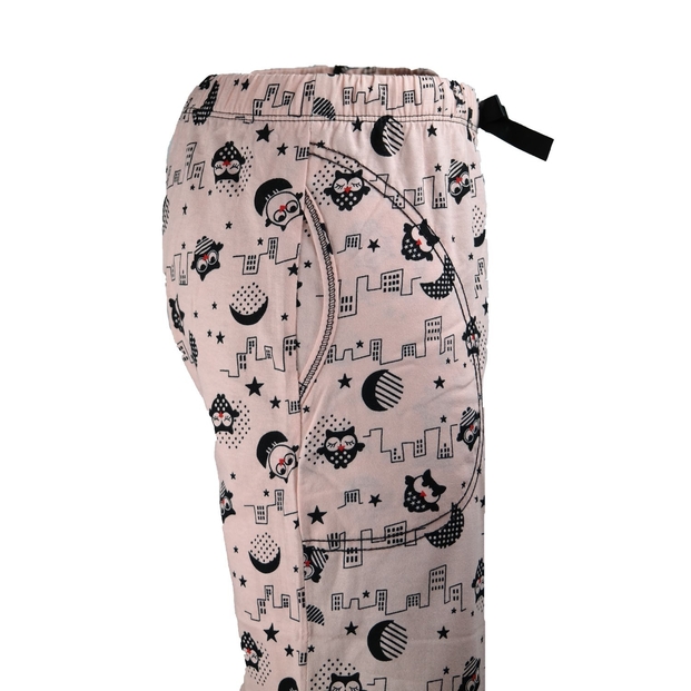 Baykuş Desenli Bayan Tek Alt Pijama - 2