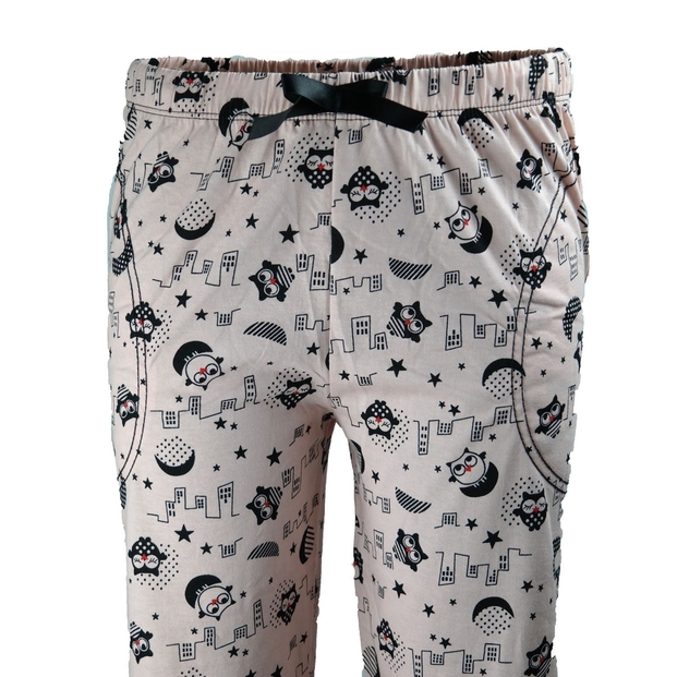 Baykuş Desenli Bayan Tek Alt Pijama - 3