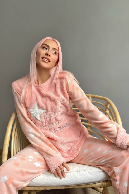 Be a Dreamer Desenli Kadın Peluş Pijama Takımı - 2