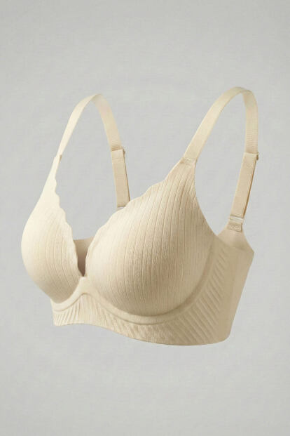 Bej RibFit Balensiz Rib Dokulu Sütyen – Toparlayıcı, Ayarlanabilir Askı - 6