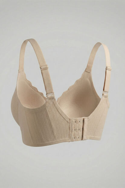 Bej RibFit Balensiz Rib Dokulu Sütyen – Toparlayıcı, Ayarlanabilir Askı - 7