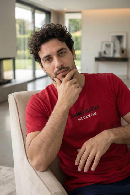 Bold Red Life Baskılı Kısa Kollu Cotton Erkek Pijama Takımı - 2