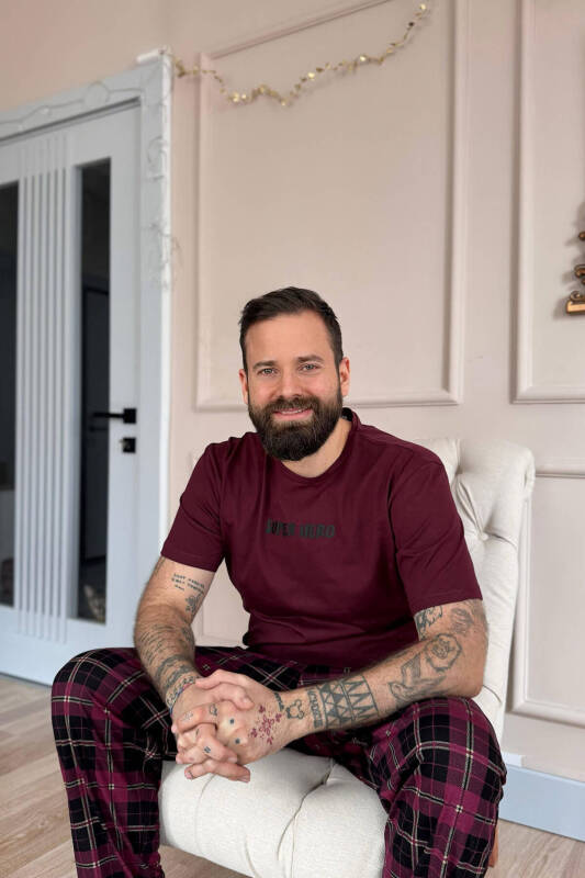Bordo Hero Baskılı Kısa Kol Erkek Pijama Takımı - Pijamaevi (2)