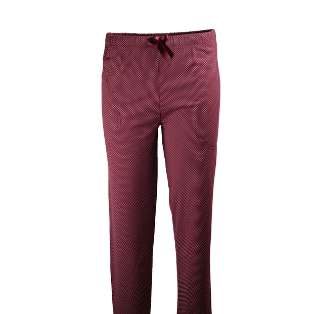 Bordo Puanlı Bayan Tek Alt Pijama - 1