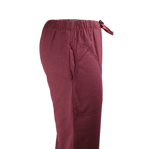 Bordo Puanlı Bayan Tek Alt Pijama - 2