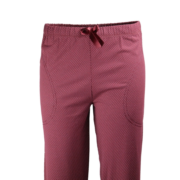 Bordo Puanlı Bayan Tek Alt Pijama - 3