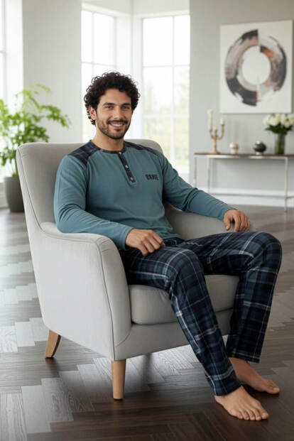 Brave Stylish Erkek Uzun Kol Pijama Takımı - 2