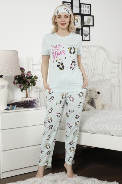 Catch Panda Desenli Kısa Kollu Kadın Pijama Takımı - 2