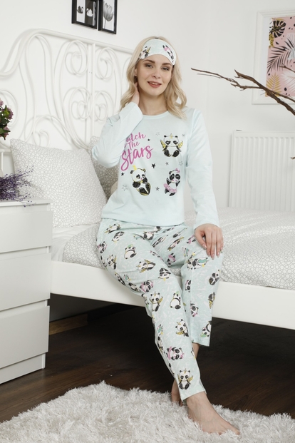 Catch Panda Desenli Uzun Kollu Kadın Pijama Takımı - 1