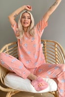 Aerostat Baskılı Kısa Kollu Kadın Pijama Takımı - Thumbnail