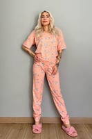 Aerostat Baskılı Kısa Kollu Kadın Pijama Takımı - Thumbnail