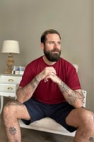 Bordo Üst Lacivert Alt Erkek Şortlu Pijama Takımı - Thumbnail