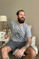 California Baskılı Şortlu Kısa Kollu Erkek Pijama Takımı - Thumbnail