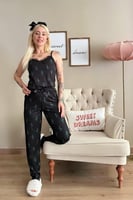 Kaktüs Dantelli İp Askılı Örme Kadın Pijama Takımı - Thumbnail
