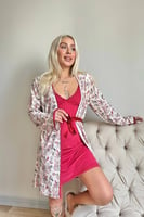 Kırmızı Svila Exclusive Örme Sabahlıklı Gecelik Kadın Pijama Takımı - Thumbnail