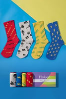 Kutulu 4 Çift - Color Desenli - Kadın Soket Çorap - Kokulu Kaliteli - Thumbnail