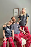 Lacivert Bear Şortlu Sevgili Aile Pijaması - Erkek Takımı - Thumbnail