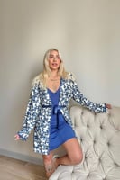Lacivert Svila Exclusive Örme Sabahlıklı Gecelik Kadın Pijama Takımı - Thumbnail