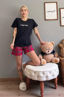 Lazy Days Şortlu Anne Kız Aile Pijaması - Kadın Takımı - Thumbnail