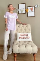 Lila Wild Baskılı Örme Kısa Kollu Kadın Pijama Takımı - Thumbnail