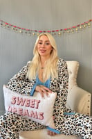 Mavi Flore Exclusive Örme Sabahlıklı Kadın Pijama Takımı - Thumbnail