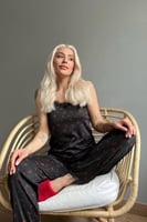 Mini Fleur Dantelli İp Askılı Örme Kadın Pijama Takımı - Thumbnail