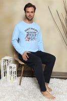 Nautrules Baskılı Uzun Kollu Erkek Pijama Takımı - Thumbnail