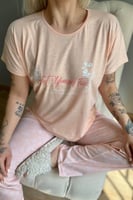Somon Set Yourself Baskılı Kısa Kollu Kadın Pijama Takımı - Thumbnail