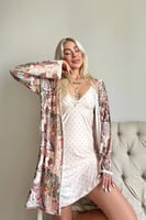 Somon Svila Exclusive Örme Sabahlıklı Gecelik Kadın Pijama Takımı - Thumbnail