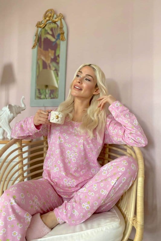 Margherita Baskılı Uzun Kol Kadın Pijama Takımı