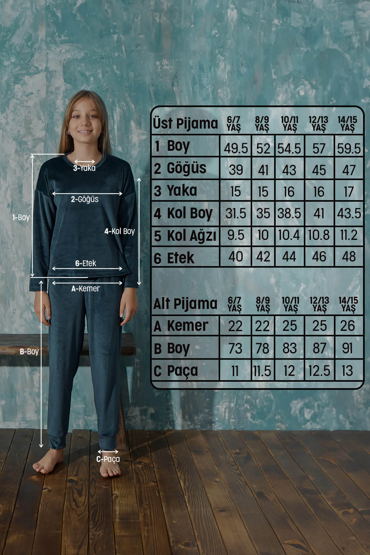 Bordo Dream Desenli Exclusive Kadife Kız Çocuk Pijama Takımı  - 4