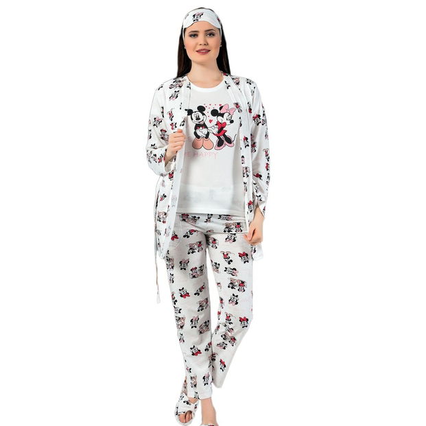 Çift Karakterli Sabahlıklı Pijama Takımı - 1
