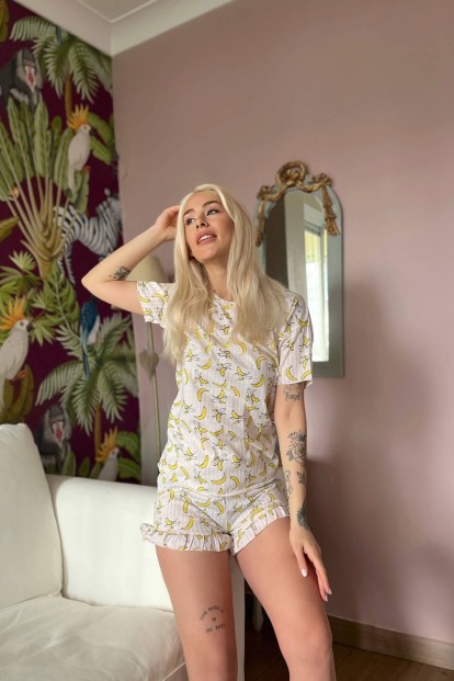 Çikita Baskılı Şortlu Kadın Pijama Takımı - 2