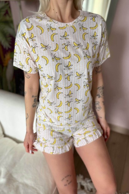 Çikita Baskılı Şortlu Kadın Pijama Takımı - 5