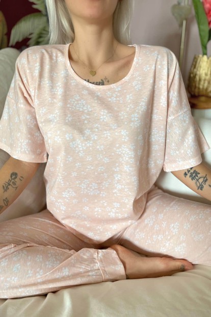 Clover Baskılı Kısa Kollu Kadın Pijama Takımı - 4
