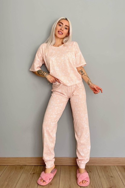 Clover Baskılı Kısa Kollu Kadın Pijama Takımı - 5