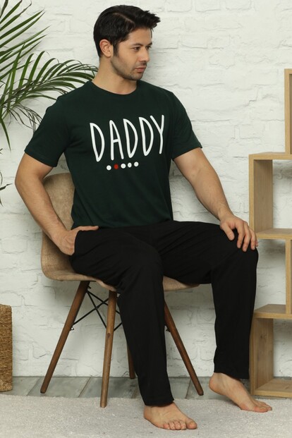 Daddy Baskılı Kısa Kollu Erkek Pijama Takımı - 1
