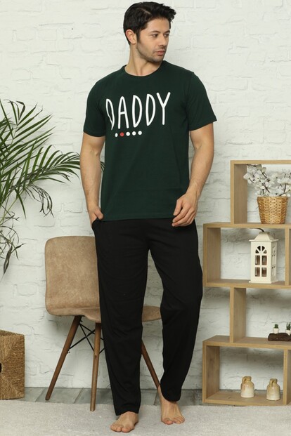 Daddy Baskılı Kısa Kollu Erkek Pijama Takımı - 2