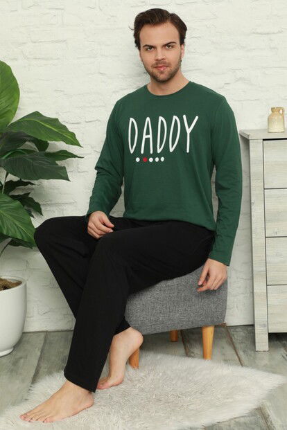 Daddy Baskılı Uzun Kollu Erkek Pijama Takımı - 1