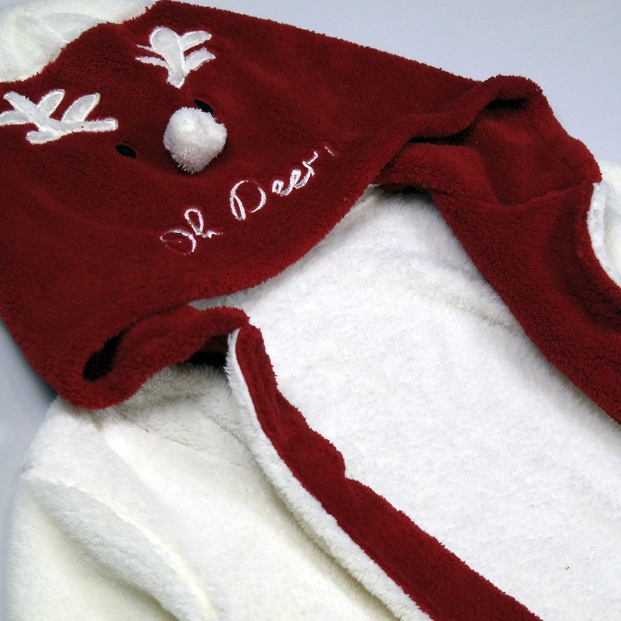 Deer Desenli Peluş Bayan Sabahlık - 2