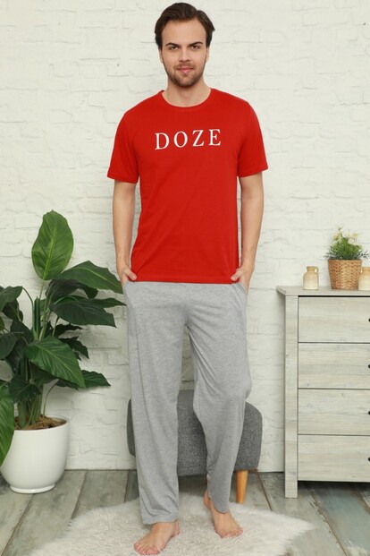 Doze Baskılı Kısa Kollu Erkek Pijama Takımı - 1