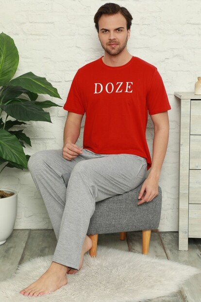 Doze Baskılı Kısa Kollu Erkek Pijama Takımı - 2