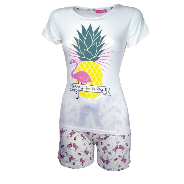 Flamingo Desenli Bayan Şortlu Pijama Takımı - 1