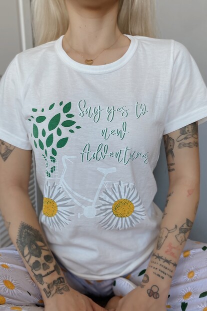 Flower Baskılı Sabahlıklı Pijama Takımı - 5