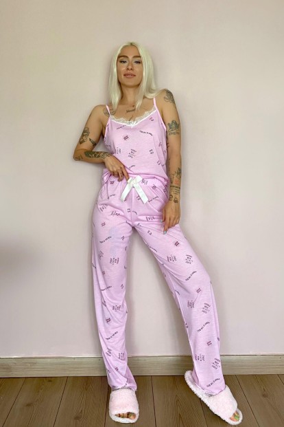 Friday Dantelli İp Askılı Örme Kadın Pijama Takımı - 5