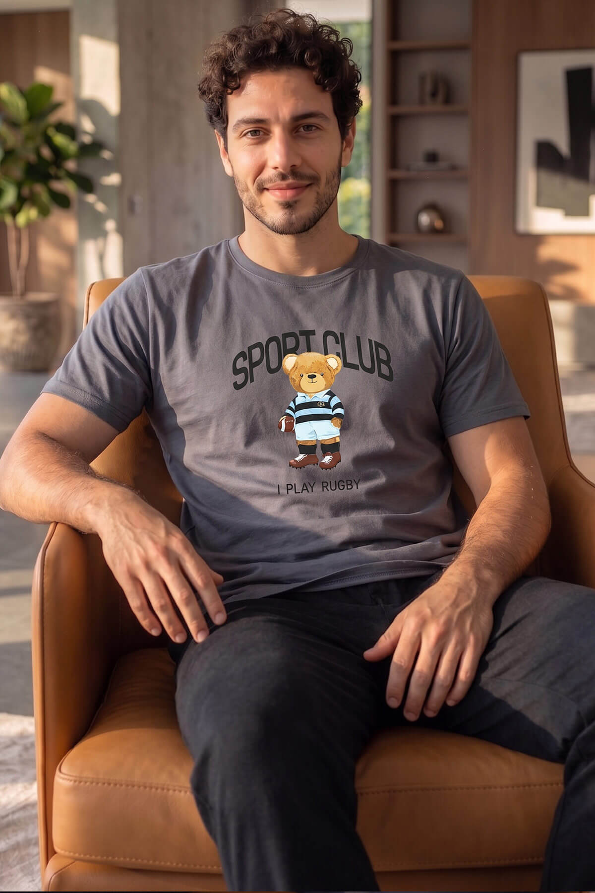 Füme S Club Desenli Kısa Kollu Erkek Pijama Takımı - Pijamaevi