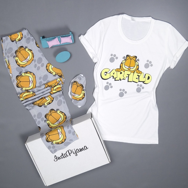 Garfield Desenli Kısa Kollu Pijama Takımı - 2